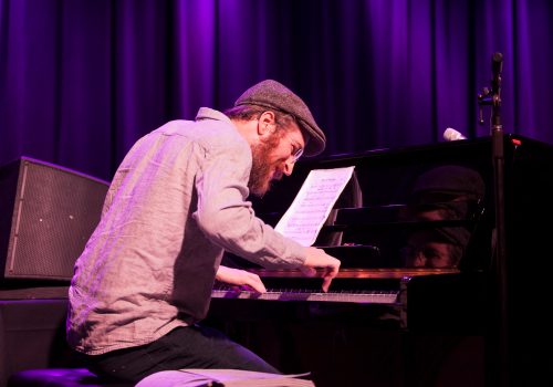 Student playing piano